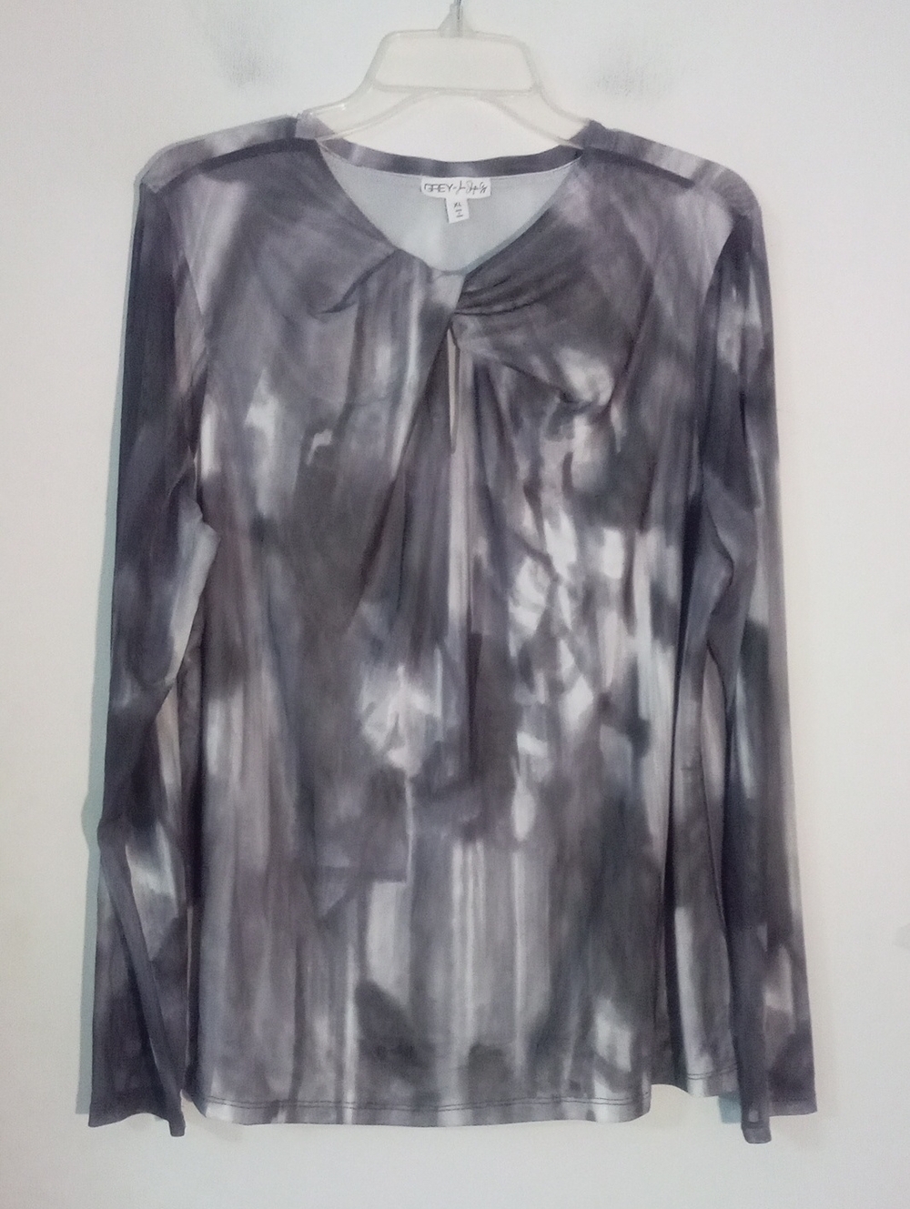 Grey By Jhoan Sebastian Grey Long Sleeve Tie-Detail Top XL New NWOT